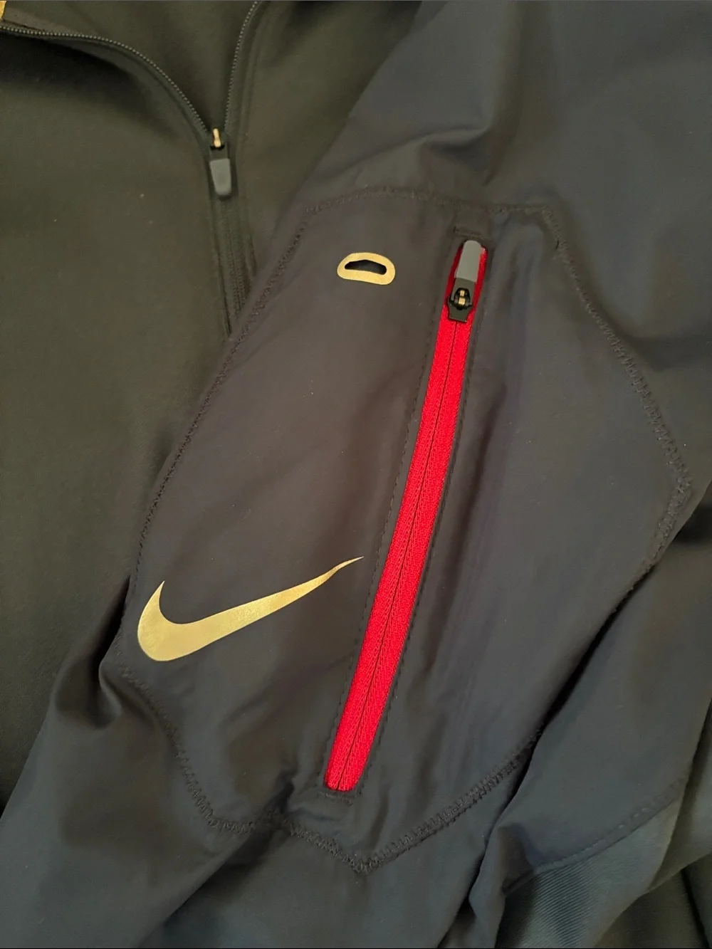 San Francisco 49ers Nike Dri-FIT Quarter Zip Pullover - Black & Gold Size L